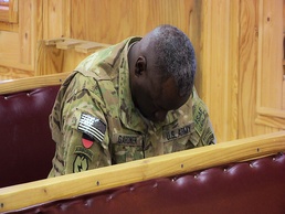 Soldiers take time to participate in National Day of Prayer at FOB Salerno