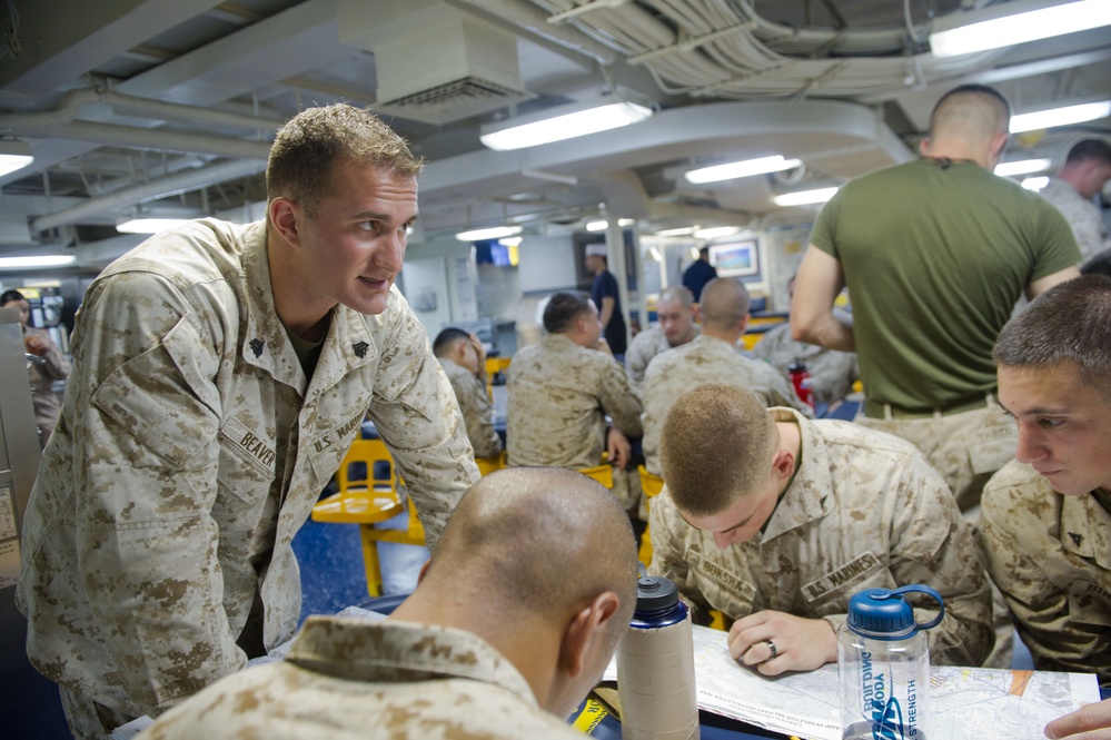 Marines aboard USS Pearl Harbor