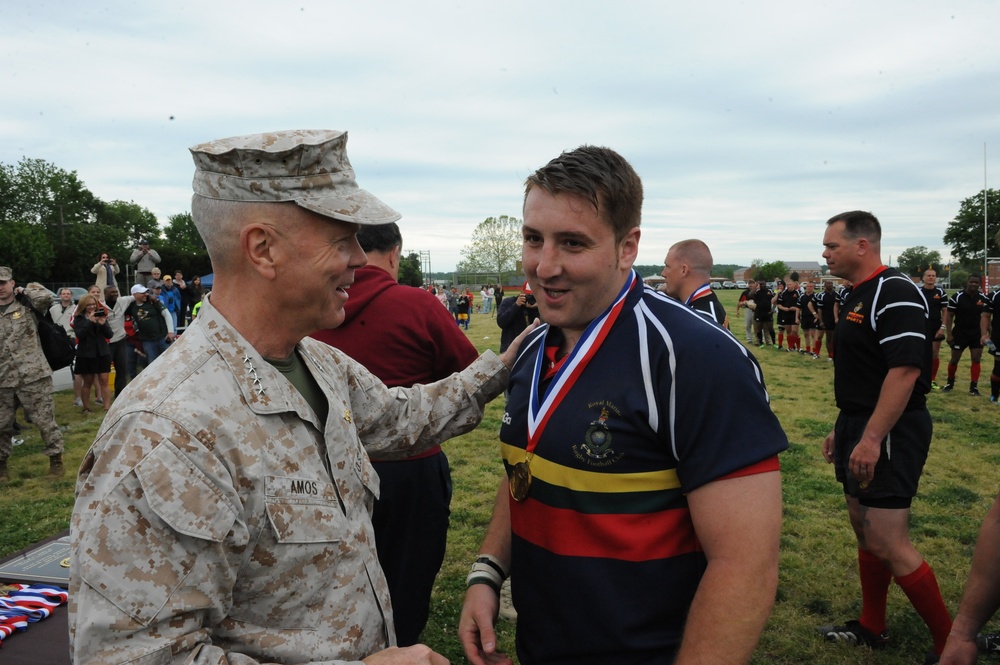 US Marines, British Royal Marines compete in rugby match