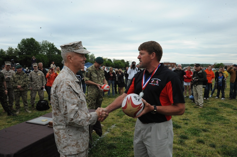 U.S. Marines, British Royal Marines compete in rugby match