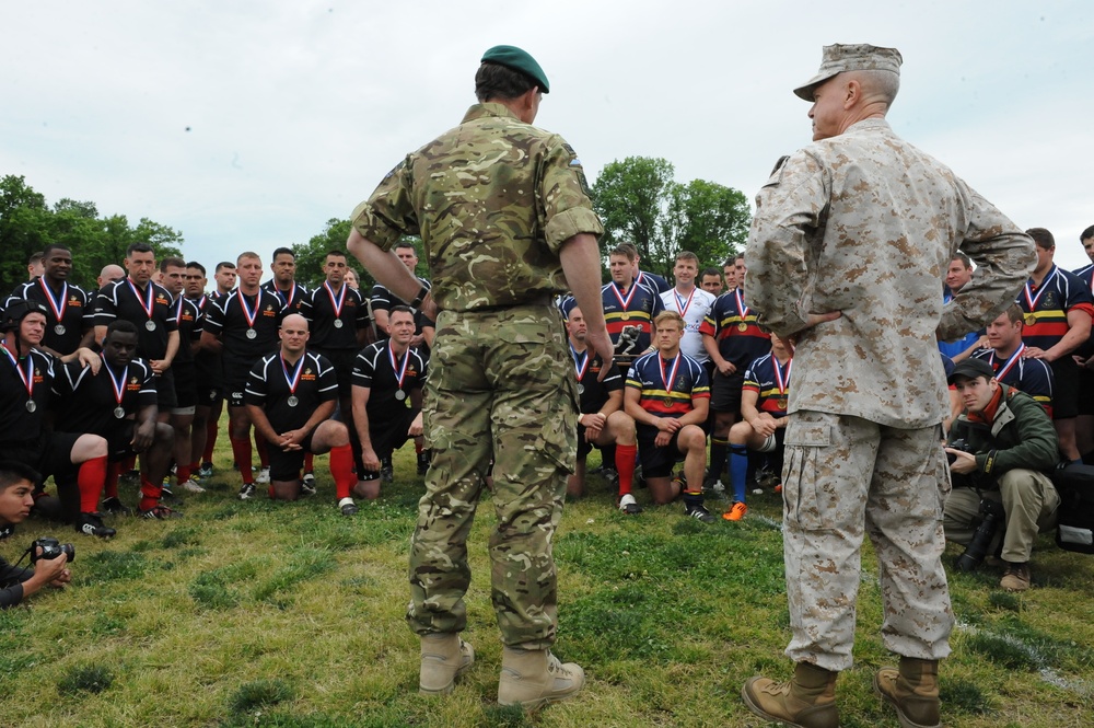 US Marines, British Royal Marines compete in rugby match