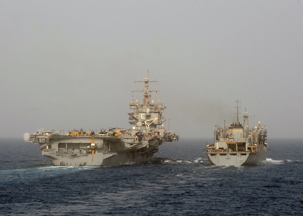 USS Enterprise replenishment at sea