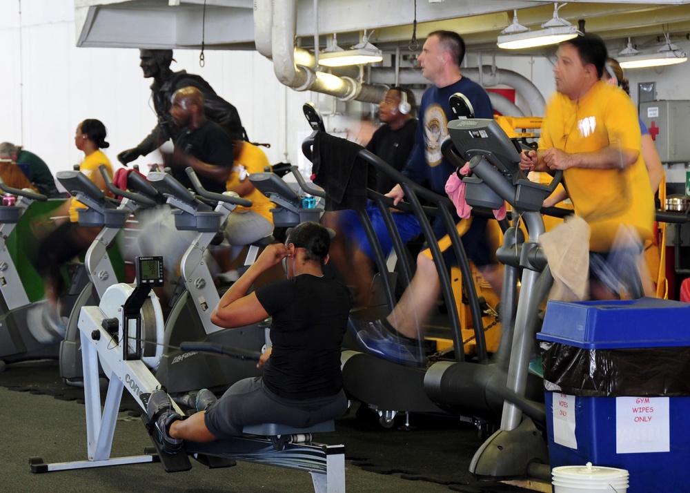 USS George H.W. Bush sailors exercise