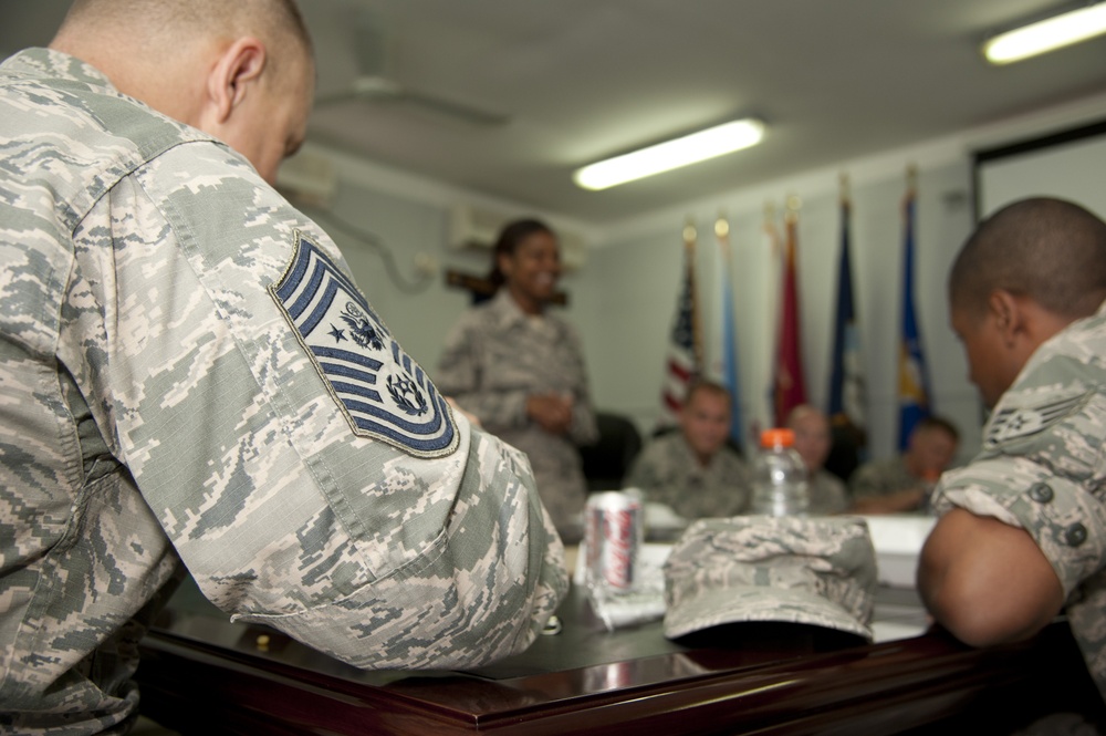 Chief Master Sergeant of the Air Force Visits CJTF-HOA Airmen