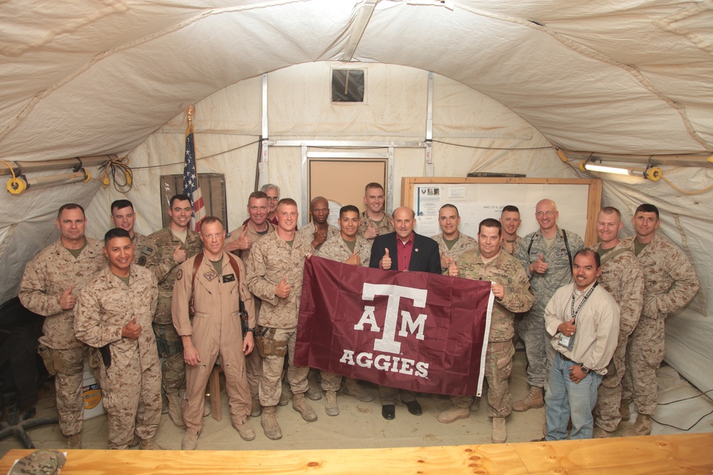Texas A&amp;M Muster held at Camp Leatherneck