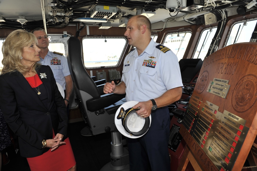 Dr. Jill Biden tours USCGC Bernard
