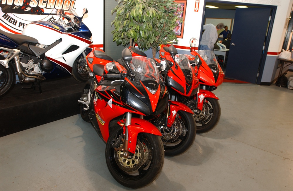 Sport bikes ready for training