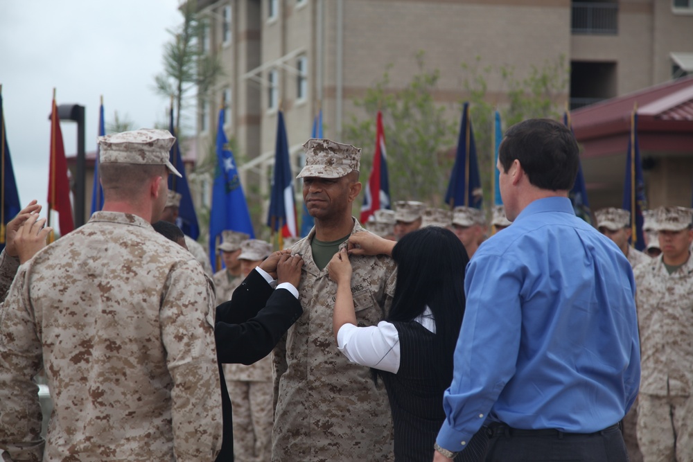 Newly-promoted Master Gunnery Sgt. Mario J. Nunez