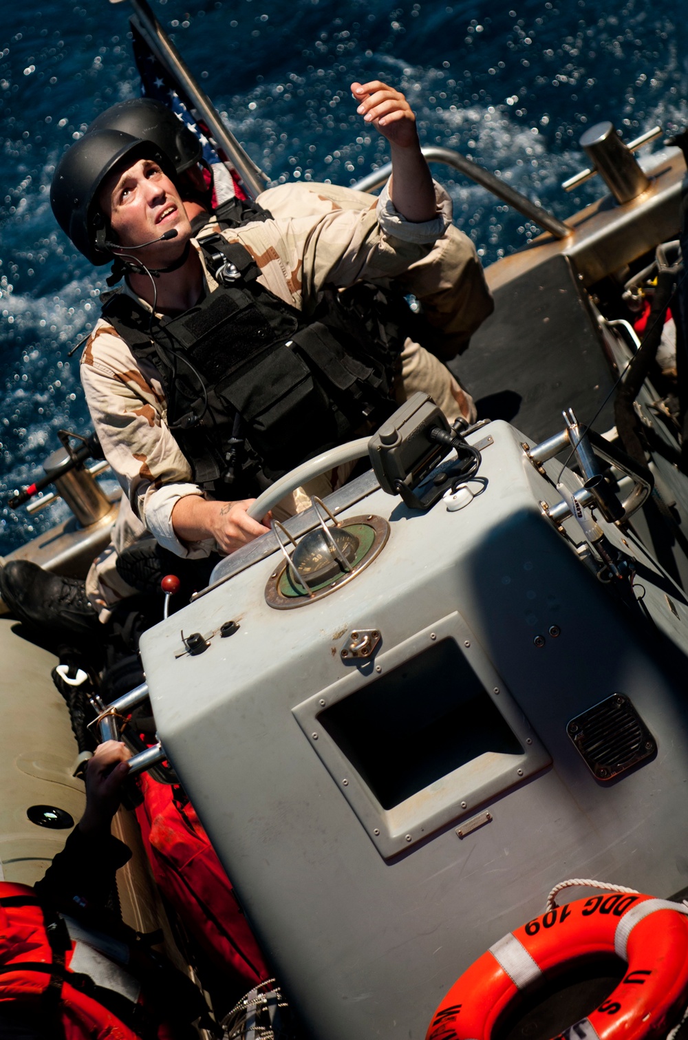 USS Jason Dunham sailor pilots boat