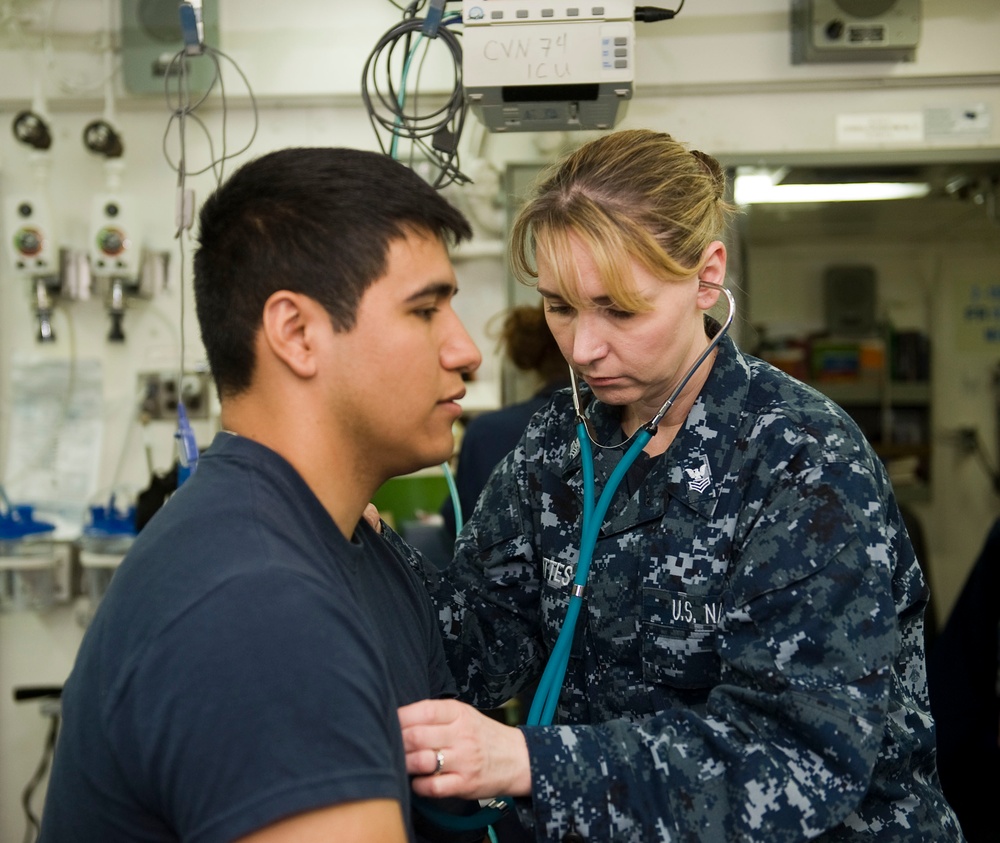 USS Johnn C. Stennis sailor gets checkup