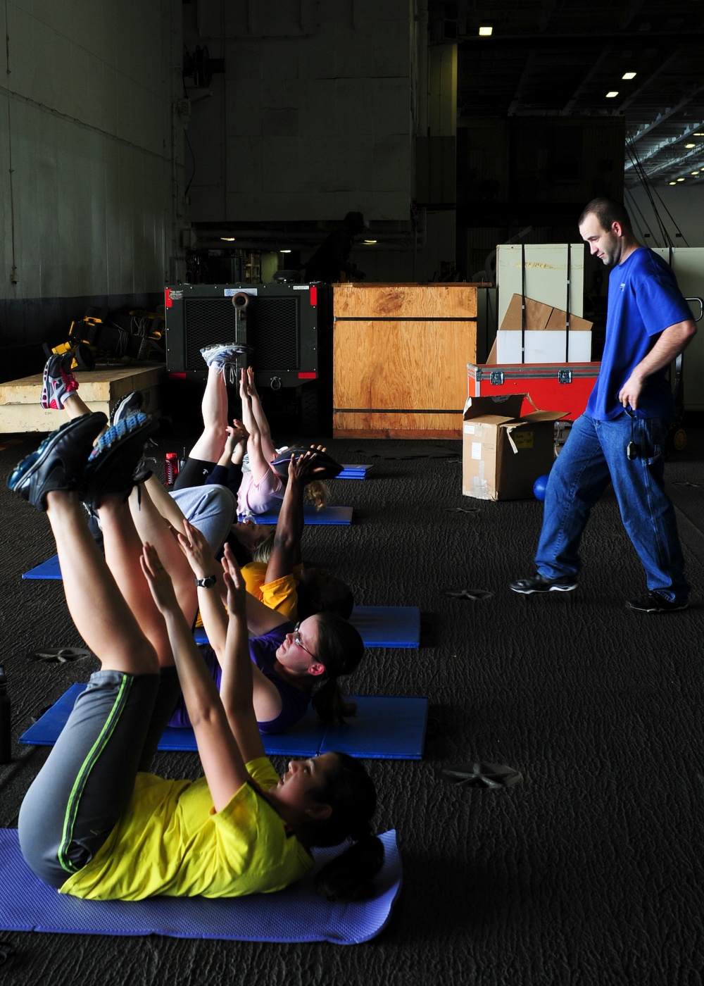 USS George H.W. Bush fitness class