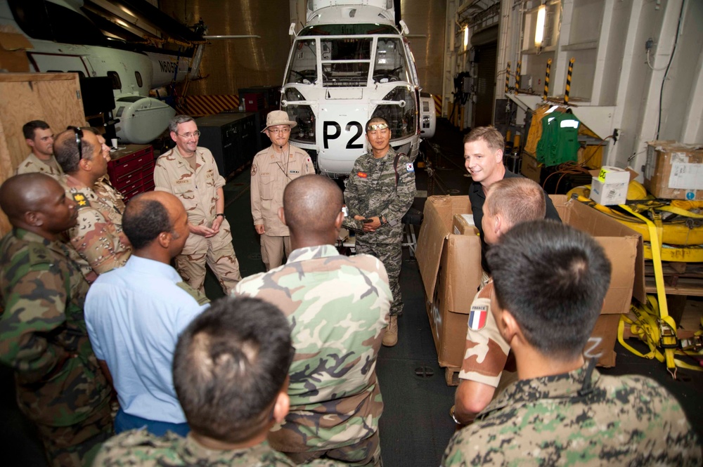 Coalition personnel tour USNS Carl Brashear in Djibouti