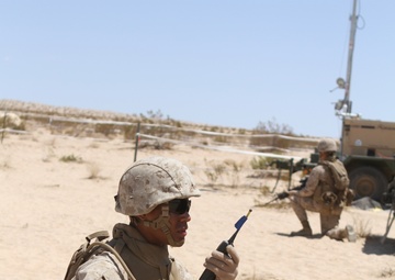 Headquarters Marines establish and secure base during Desert Fire Exercise