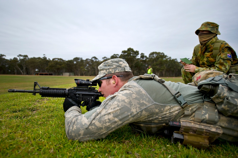 US soldiers compete in 2012 Australian Army Skill at Arms Meeting