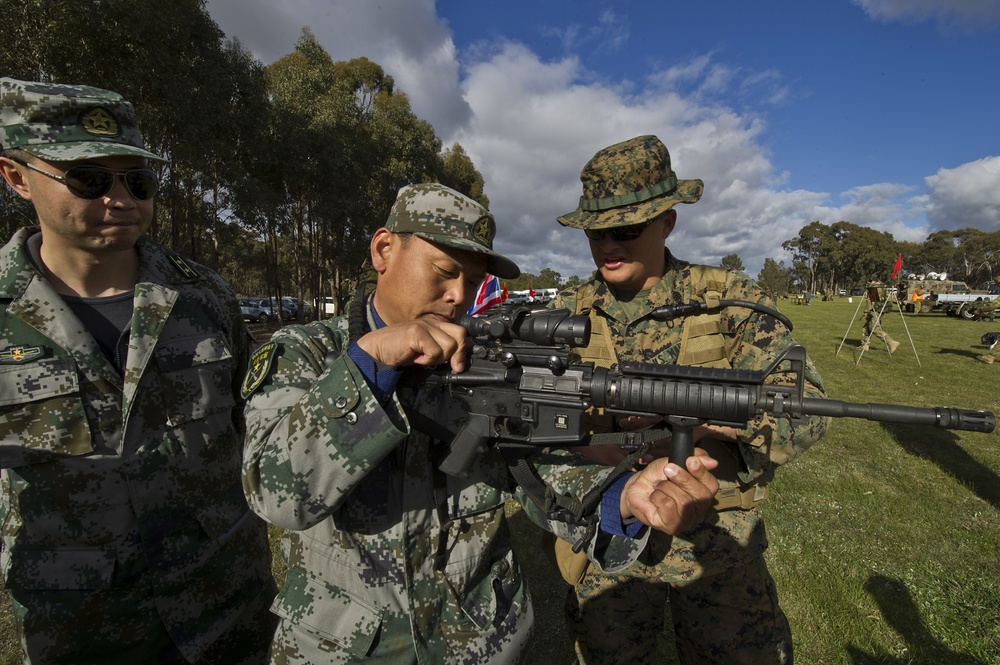 US Marines, Chinese officials discuss marksmanship during AASAM 2012