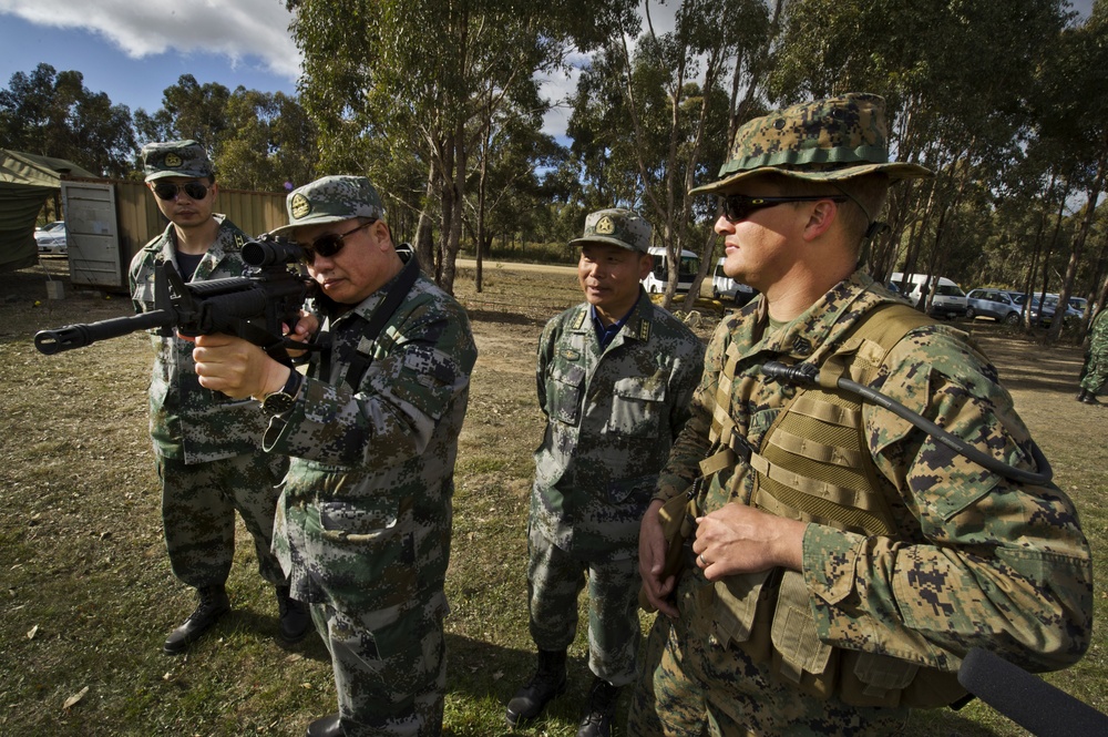 US Marines, Chinese officials discuss marksmanship during AASAM 2012