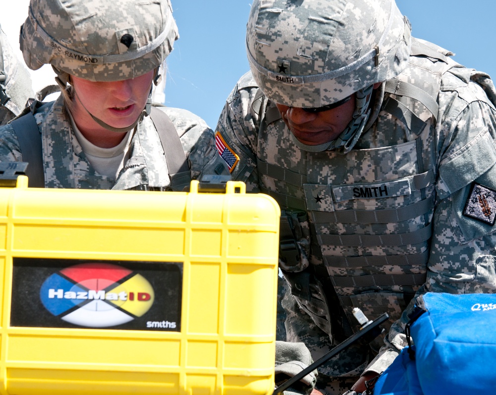 General radiates enthusiasm for CBRNE soldiers conducting homeland security exercise