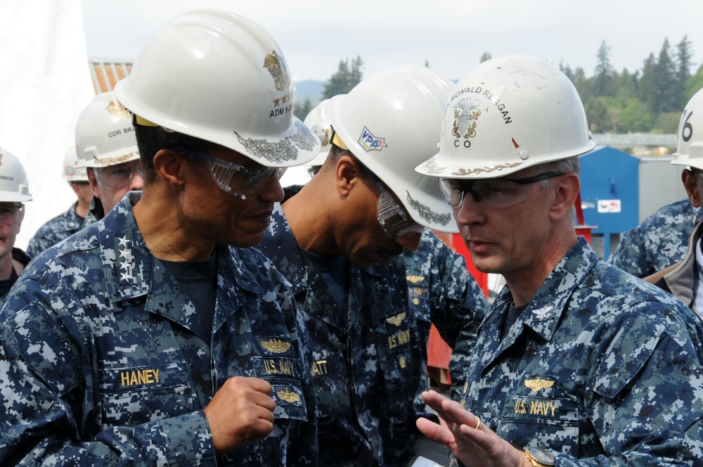 Touring the flight deck of USS Ronald Reagan