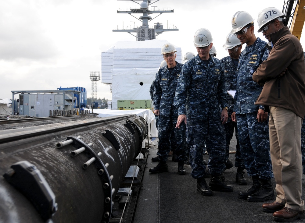 Touring the flight deck of USS Ronald Reagan