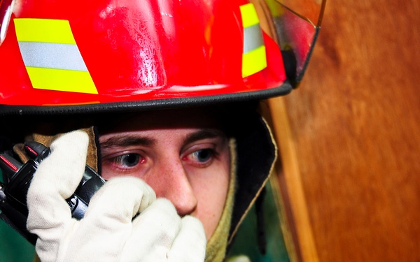 USS Ronald Regan sailors conduct damage control drill