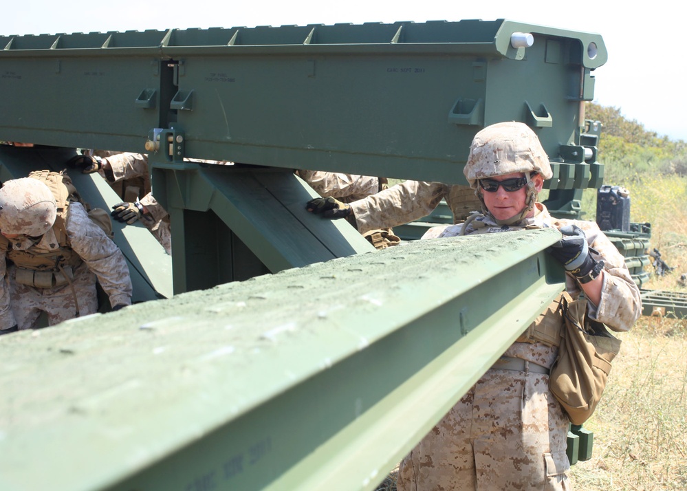 7th ESB Marines conduct bridge building exercise