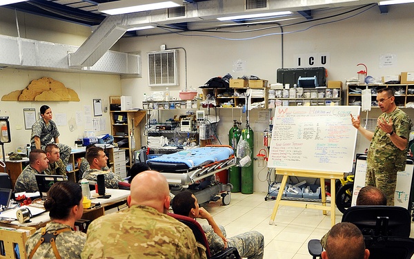 FST members practice suture techniques