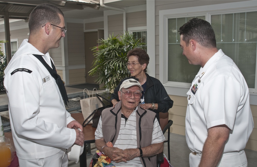 USS Crommelin pier side welcoming ceremony