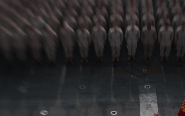 Marines, sailors attend ceremony aboard USS Makin Island
