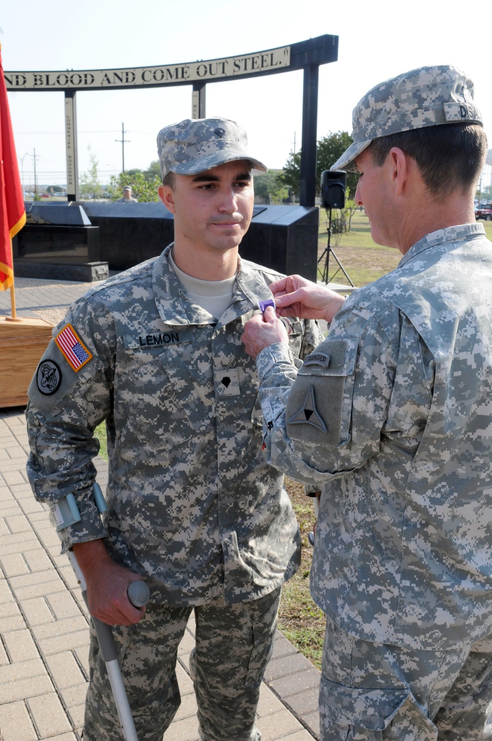 Soldier receives Purple Heart