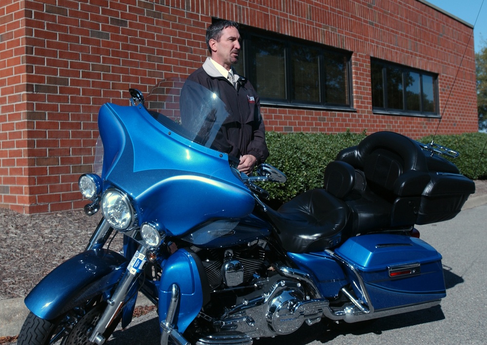 Dale Wisnieski Prepares for a Motorcycle Video Interview