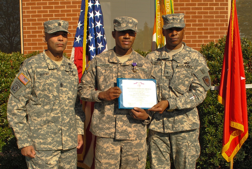 Purple Heart recipient at Fort Detrick