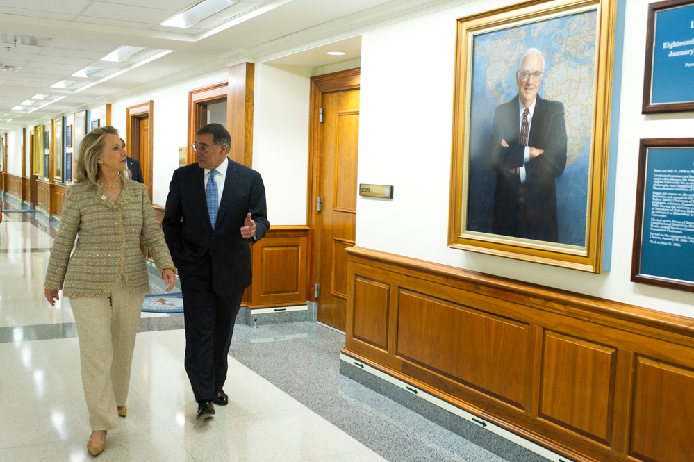 Secretary of State Hillary Clinton meets with Gen. Martin Dempsey