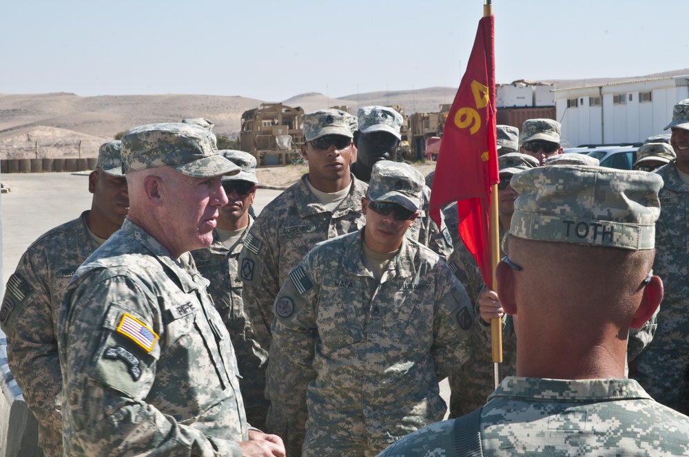 Army leadership visits troops in Jordan