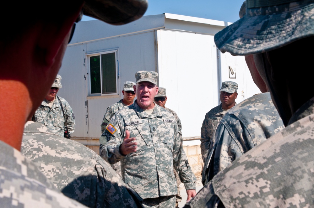 Army leadership visits troops in Jordan