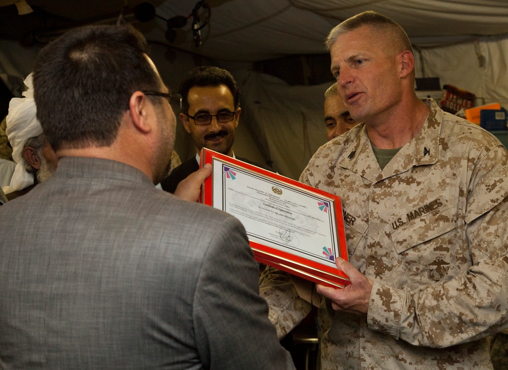 Helmand governor visits Combat Support Hospital aboard Camp Dwyer