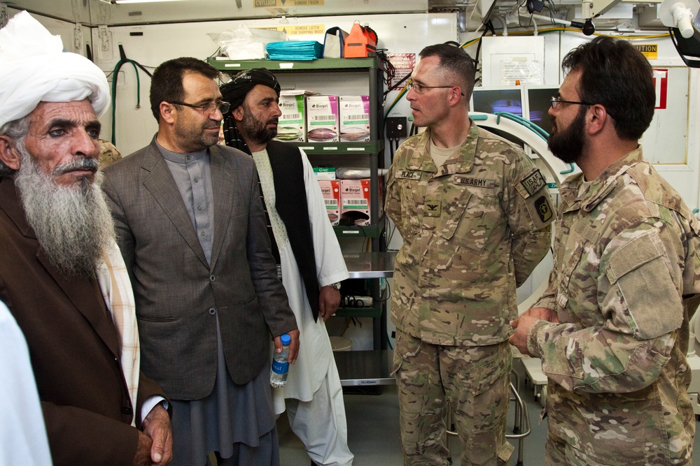 Helmand governor visits Combat Support Hospital aboard Camp Dwyer