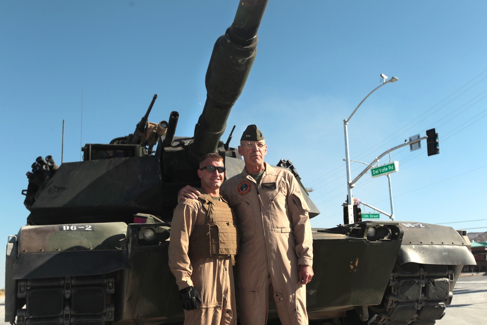 Comanding General drives tank