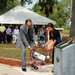 Placing a wreath