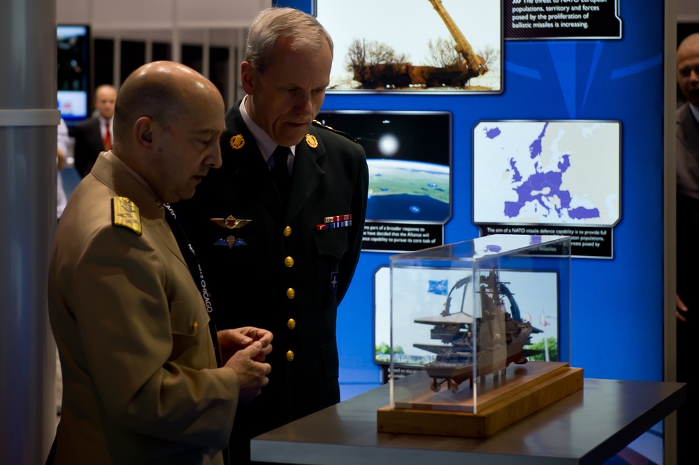 NATO leaders tour ballistic missile defense display at Chicago Summit