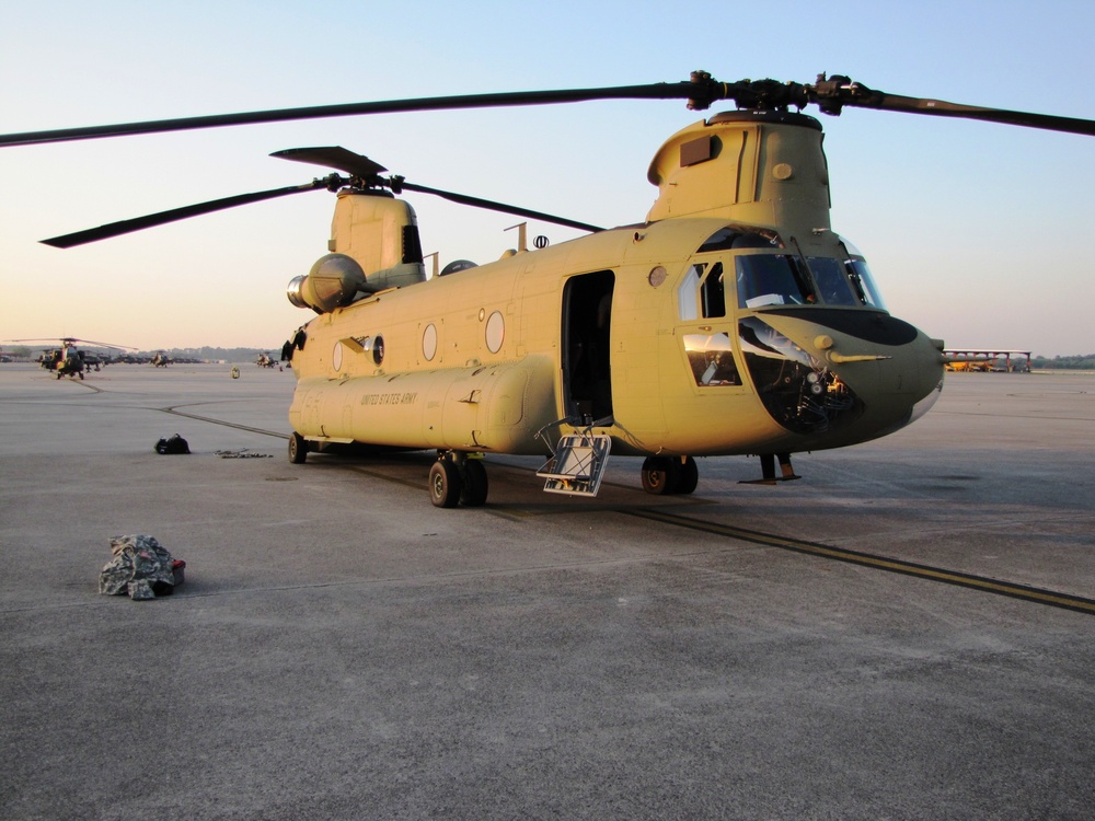 Chinook F model awaits its crew