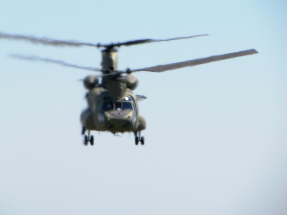 CH-47F takes off