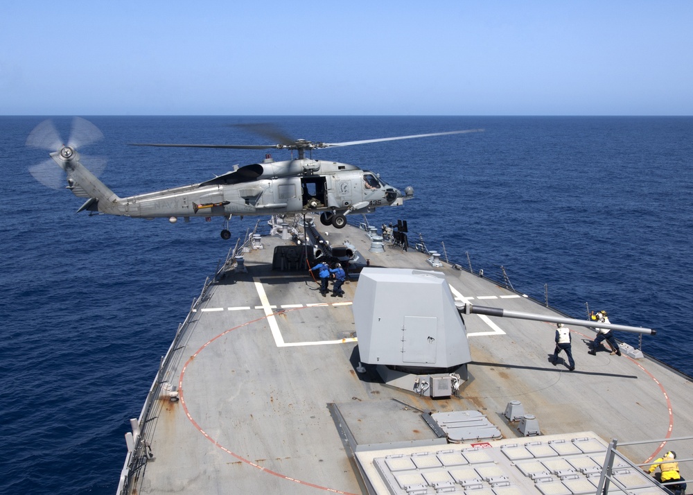 USS James E. Williams vertical replenishment