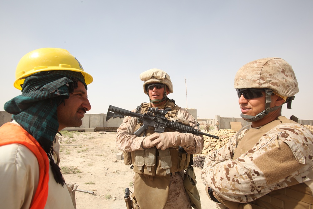 Civil affairs Marines patrol Khan Neshin, ensure quality of local construction
