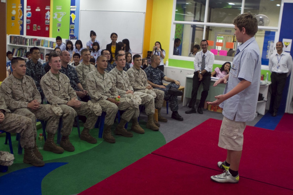 Unit Marines, ship's sailors visit schoolchildren in Thailand