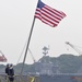 Saluting the US flag