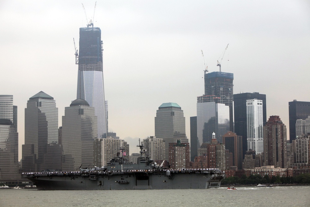 Ships parade through New York Harbor