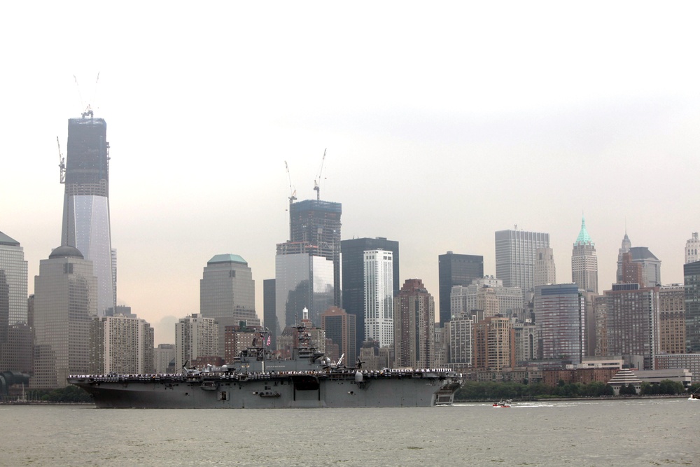 Ships parade through New York Harbor