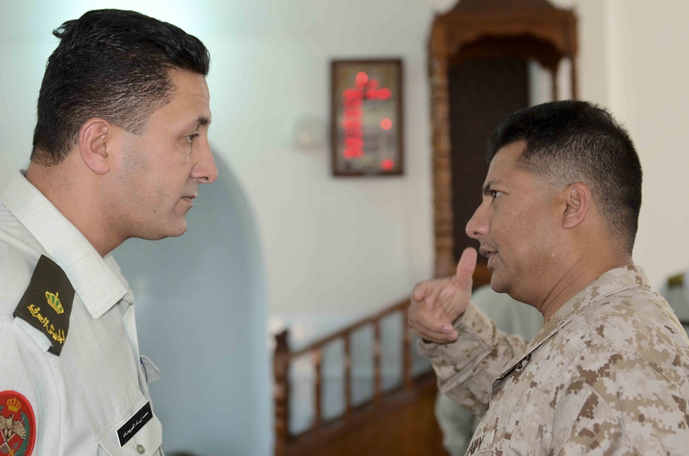 CENTCOM Muslim chaplain interacts with Jordanian Armed Forces imams