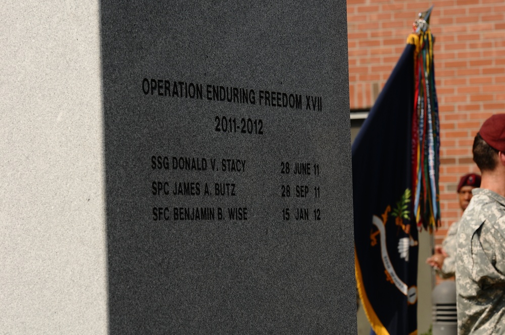 Names of fallen displayed