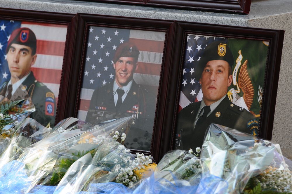 Photos displayed at memorial